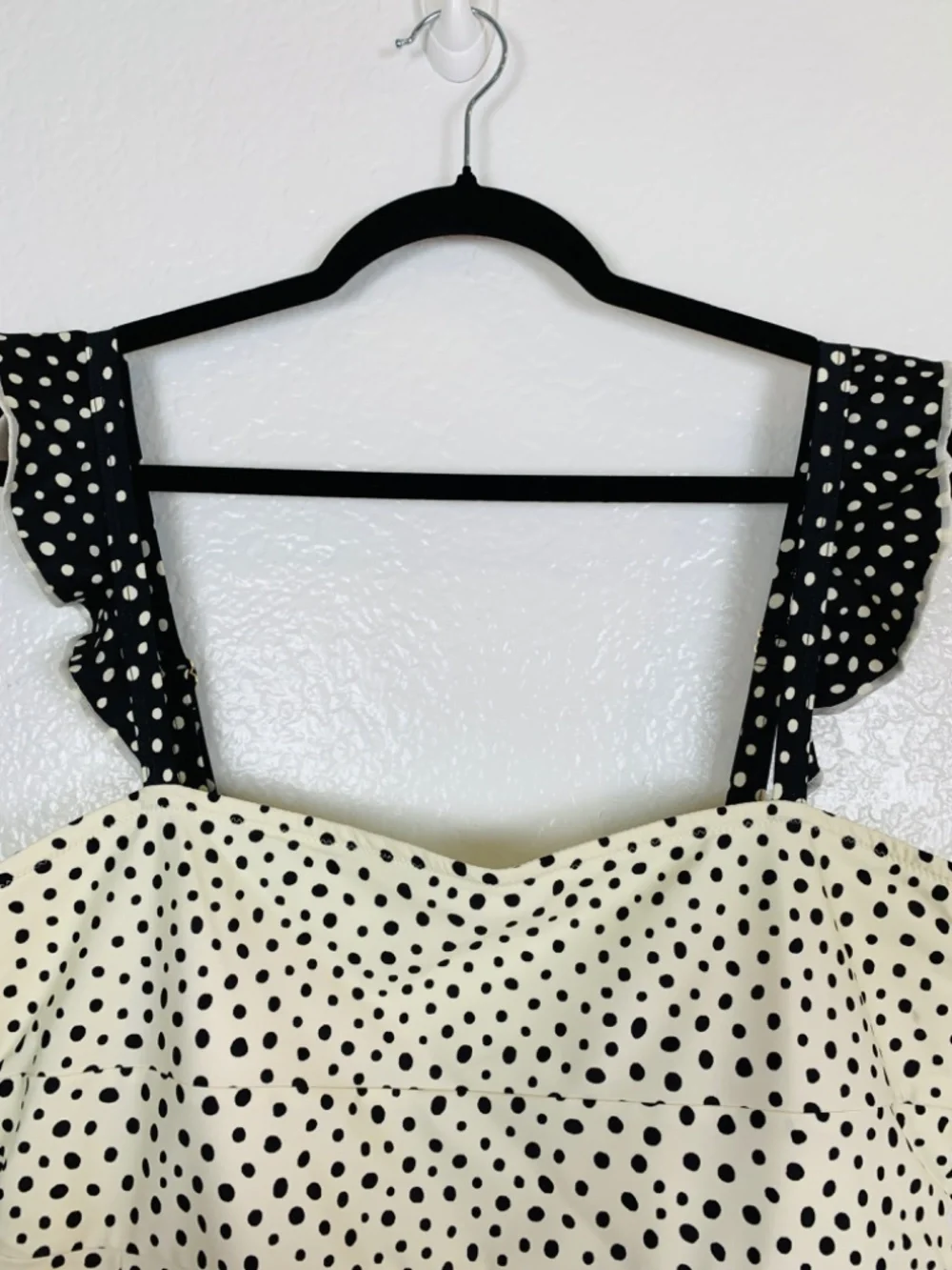 Summersalt The Ruffle Oasis One Piece Swimsuit Size 18 Black White Polka Dot